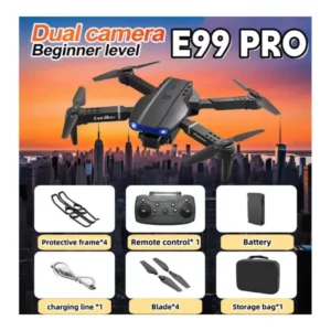 ( 36 / bax ) Drona – E99 PRO – 2 CAMERAS – cu saculet de transport si cutie