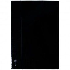 Mapa carton lucios A4 (345*250mm) 700g cu elastic pe latura mare Willgo – negru