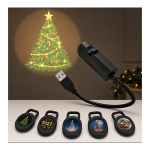 ( 300 / bax ) Proiector USB cu 5 discuri de craciun