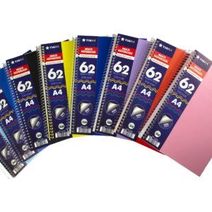 Caiet A4 cu spira si coperti plastic,200file 6 sub liniatura mate+2 sub liniatura dict (25 file/sub)