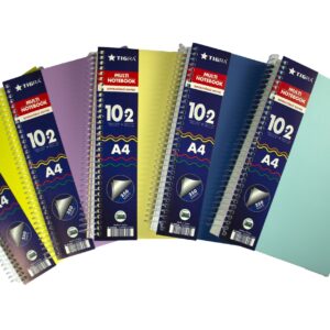 Caiet A4 cu spira,coperti plastic,250file 10 sub liniatura mate+2 sub liniatura dict(20f/setM-25f/setD)