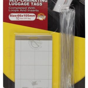 Folie autolaminanta pentru etichetat bagaje cu snur, 66 *105 mm, 10 set/blister