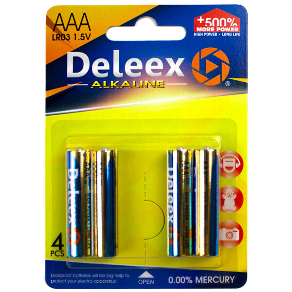 Baterie alcalina AAA (R3), 4 buc/blister Deleex