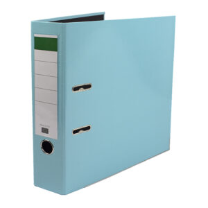 Biblioraft carton plastifiat, mecanism asamblat cu margine metalica A4 7.5cm similar Noki – aqua