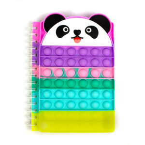 Caiet A5 80 file coperta silicon Pop-It – model urs panda