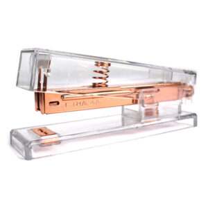 Capsator plastic transparent (ice stapler) 24/6-26/6, 30 coli No.268 – mecanism culoare rose gold