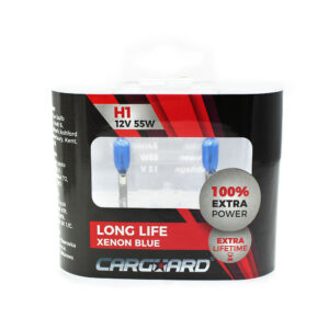 Set de 2 becuri Halogen H1 +100% Intensitate – LONG LIFE – CARGUARD