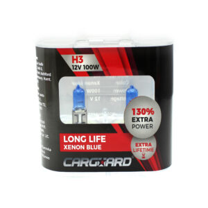 Set de 2 becuri Halogen H3, 100W +130% Intensitate – LONG LIFE – CARGUARD