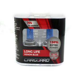 Set de 2 becuri Halogen H4, 100W +130% Intensitate – LONG LIFE – CARGUARD