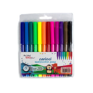 Carioci pe baza de apa superioare 12 culori/set MySchool EVOffice