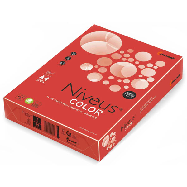 Carton copiator A4 rosu intens 160g 250/top CO44 Niveus