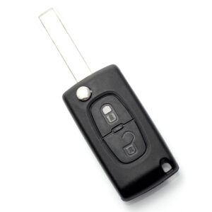 Citroen / Peugeot 307 – Carcasa tip cheie briceag cu 2 butoane, lama VA2-SH2 cu suport baterie