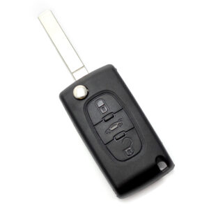 Citroen / Peugeot 307 – Carcasa tip cheie briceag cu 3 butoane, lama VA2-SH3, fara suport baterie, buton portbagaj