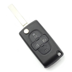 Citroen / Peugeot – Carcasa tip cheie briceag cu 4 butoane, fara suport baterie, lama tip HU83-SH4