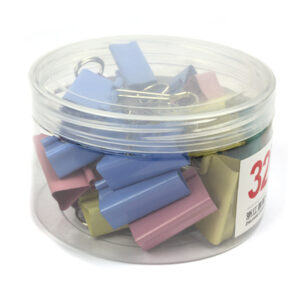 Clip hartie 32mm, 24 buc, culori asortate/cutie plastic