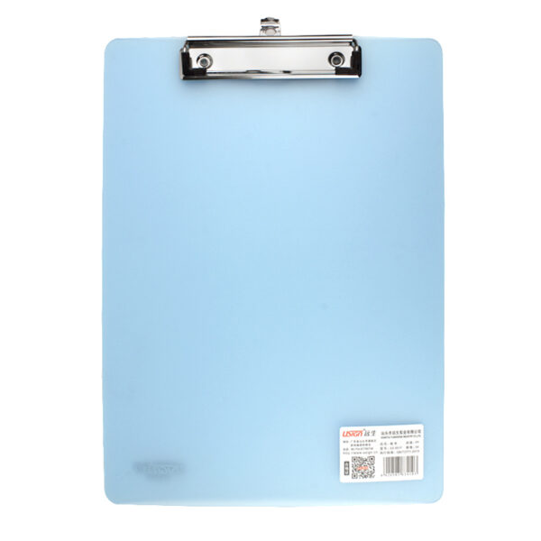 Clipboard plastic simplu A4 (313*228mm) cu agatatoare - albastru transparent