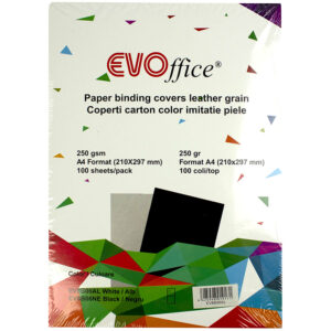 Coperti carton color imitatie piele A4 230g/mp 100coli/top EVOffice – alb