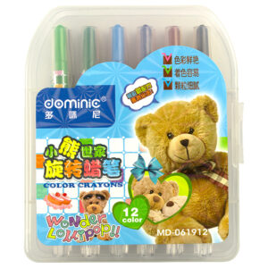 Creioane cerate „twist-up” 12 culori/cutie plastic