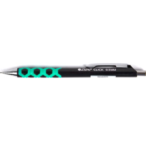 Creion mecanic 0.5mm, accesorii metalice, rubber grip si radiera incorporata Willgo Click – turcoaz