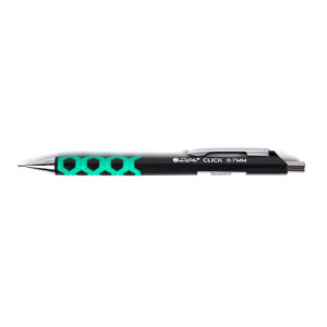 Creion mecanic 0.7mm, accesorii metalice, rubber grip si radiera incorporata Willgo Click – turcoaz