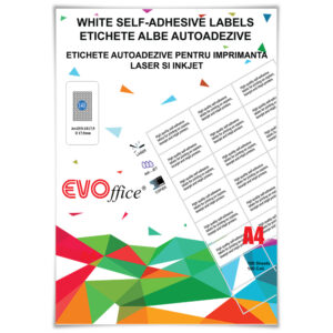 Etichete albe autoadezive diam. 17.9 mm pt imprimante A4 100 coli/cutie EVOffice – rotunde 140/A4