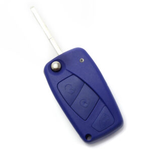 Fiat – Carcasa cheie tip briceag, 3 butoane, albastru