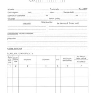 Fisa de consultatii medicale format A4