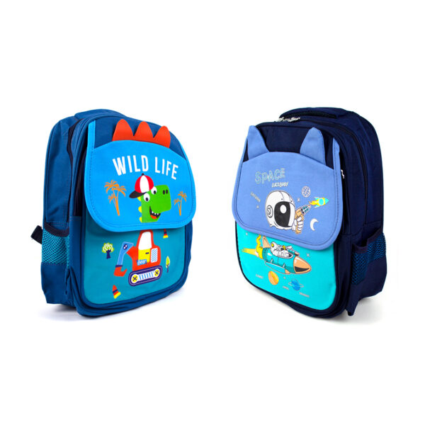 Ghiozdan scolar KIDS  35*27*15cm cu 2 fermoare - baieti