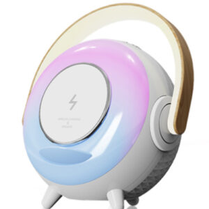Incarcator Wireless 4 in 1, 15w, Boxa Bluetooth,  Lampa noapte, Suport telefon mobil