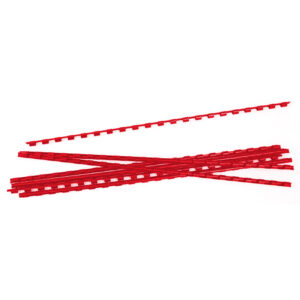 Inele plastic 6 mm, max 25 coli, 100buc/cut EVOffice – rosu