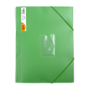 Mapa plastic rigid A4 (318*237mm) cu elastic si buzunar pt carte vizita EVOffice -verde