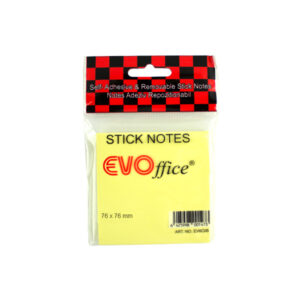 Notes autoadeziv 76*76 mm, galben pastel, 90 file EVOffice