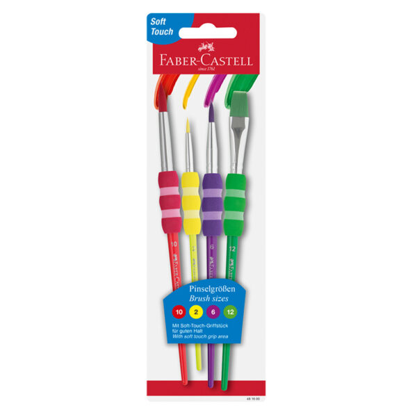 Pensule soft touch 4 culori/set Faber-Castell
