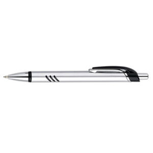 Pix plastic cu mecanism si grip negru, mina tip parker  No. 2331 – corp argintiu