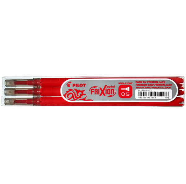 Rezerva roller cerneala varf fin 0.5mm, 3buc/set Frixion Point Pilot rosu