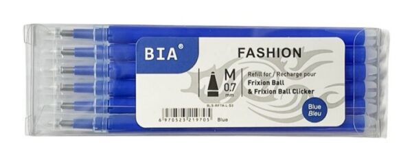 Rezerva roller cerneala, varf mediu  0,7mm, 6 buc/set No. M-8001 - albastru