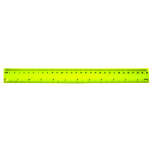 Rigla plastic color mat  30 cm – galben