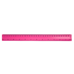 Rigla plastic color mat  30 cm – roz