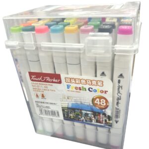 Set 48 carioci profesionale cu 2 capete, in cutie plastic