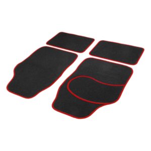 Set covorase auto textile universale Carguard 64 x 44 cm | 44 x 29 cm – negru – rosu