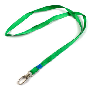 Snur textil cu carabina pentru buzunar ecuson, L 1cm, l 85cm – verde
