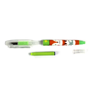 Stilou plastic scolar cu rezerva cerneala si pic corector No.358 – verde