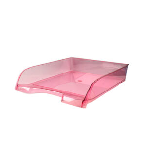 Tavita plastic documente Ark – transparent rosu