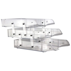 Tavite plastic suprapozabile culisante 3/set cu distantier Ark – transparent