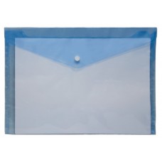 Mapa plastic A4, 100 microni, cu capsa- transparent albastru EVOffice