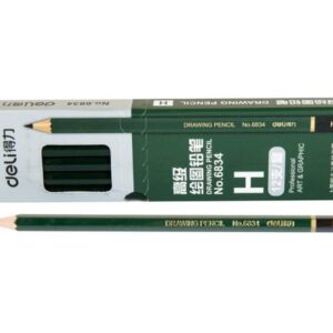 Creion grafit H fara radiera, ascutit Deli 6834