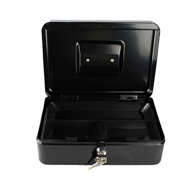6906_1_1610443819.png Caseta metalica pentru bani cu incuietoare si 2 chei, 250*180*90mm EVOffice - negru