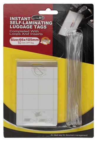 7129_1_1610443970.jpg Folie autolaminanta pentru etichetat bagaje cu snur, 66 *105 mm, 10 set/blister