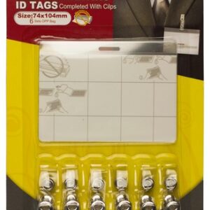 Folie autolaminanta - ecuson orizontal cu clip metalic, 74 *104 mm, 6 set/blister