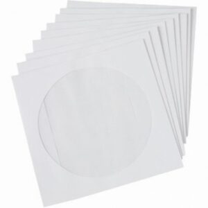 Plic pentru CD/DVD (125*125mm), alb, gumat cu fereastra, 80g/mp, clapa dreapta